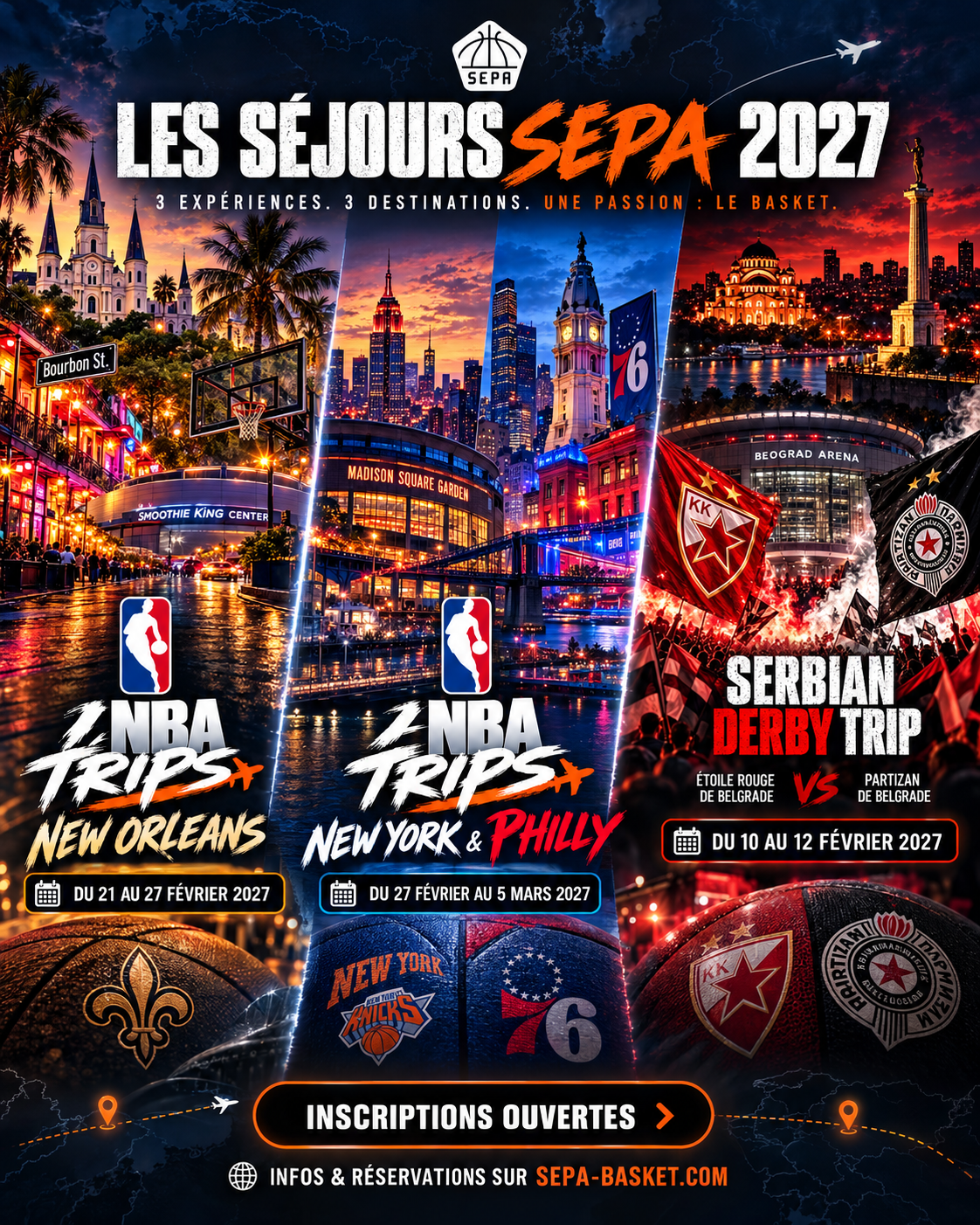 3 SÉJOURS EN 2027 AVEC LA SEPA